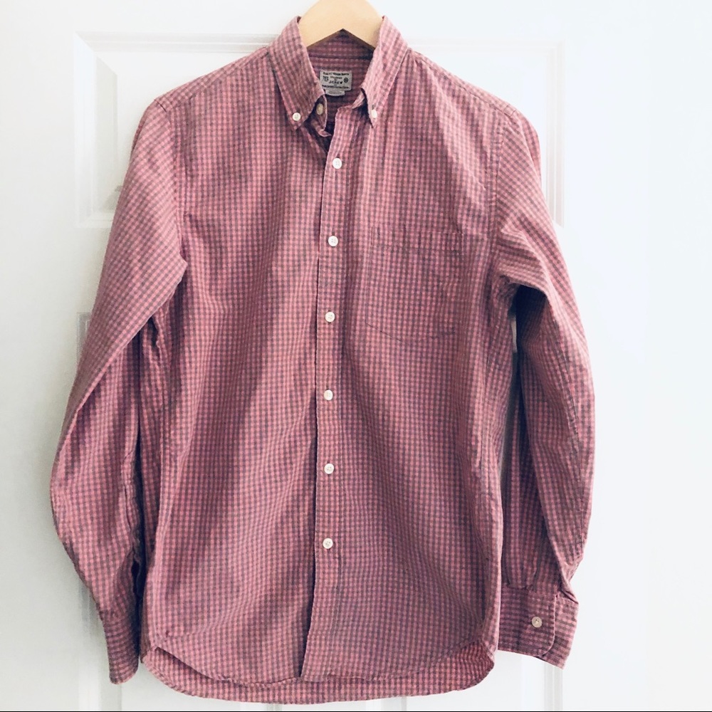 J Crew Button Down salmon & Grey size XS